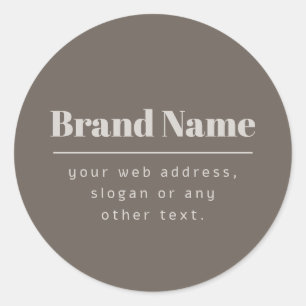 Sticker Rond Gras moderne foncé & clair Beige Marque ou Entrepr