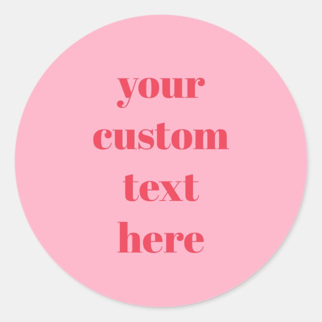 Sticker Rond Gras rouge rose votre texte ici Mariage personnali (Devant)