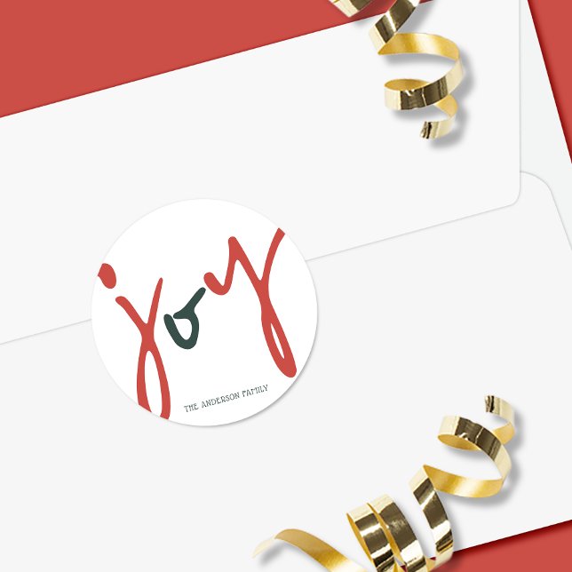 Sticker Rond Gras simple Joie Rouge Vert (Créateur téléchargé)