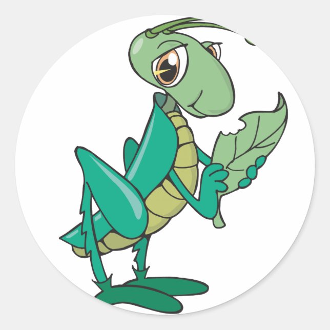Sticker Rond Grasshopper affamé (Devant)