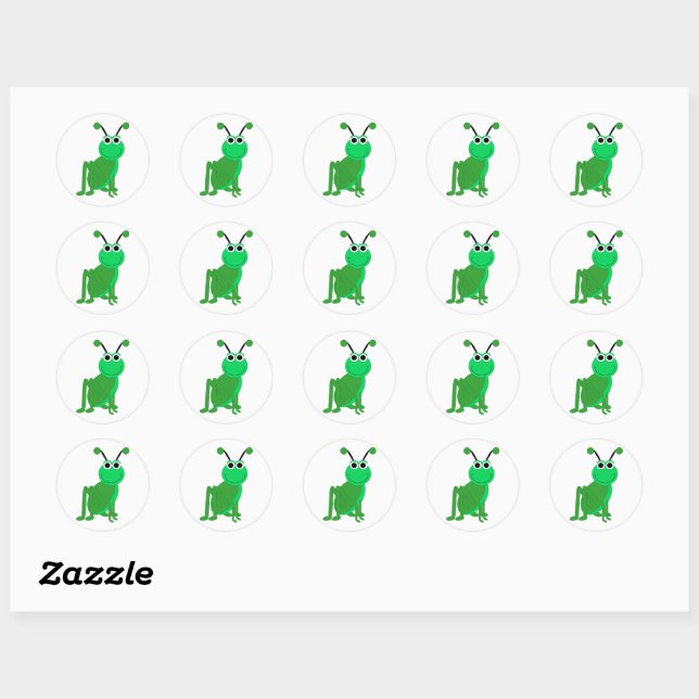 Sticker Rond Grasshopper Design (Feuille)