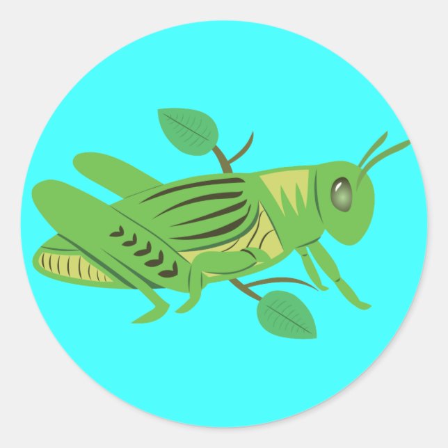 Sticker Rond Grasshopper vert (Devant)