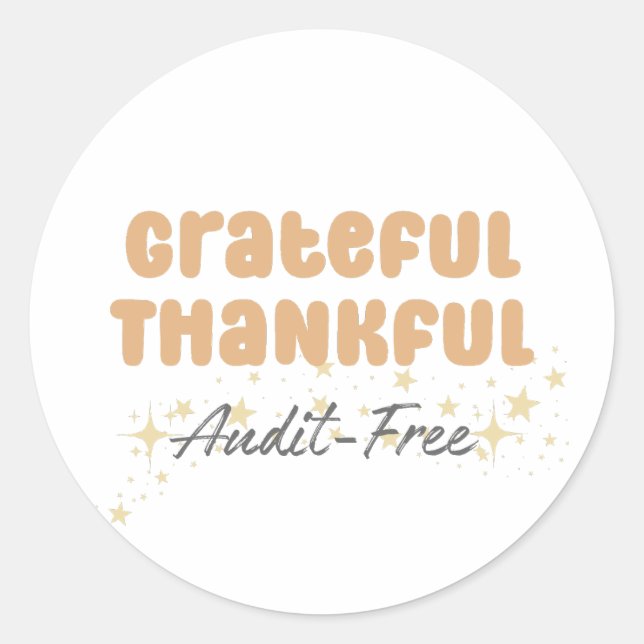 Sticker Rond Grateful Vérification gratuite - Drôle comptable (Devant)
