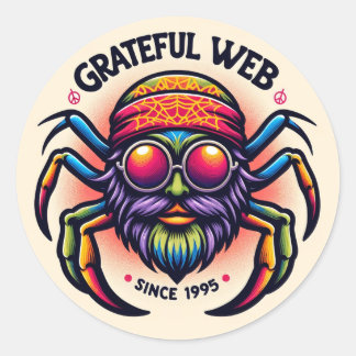 Sticker Rond Grateful Web - Spydye3