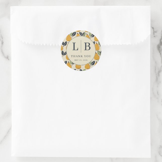 Sticker Rond Grateful Yellow Pear Illustration (Sac)