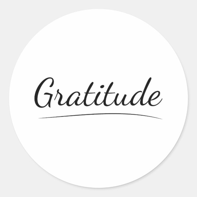 Sticker Rond Gratitude, Appréciation, Gentillesse, Bénédiction (Devant)