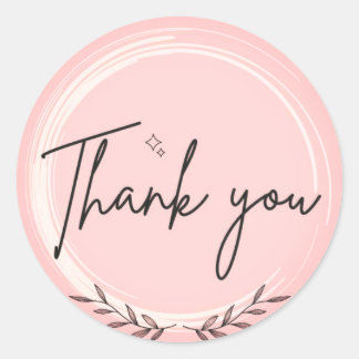 Sticker Rond "Gratitude en impression : Merci Sticker-Rose