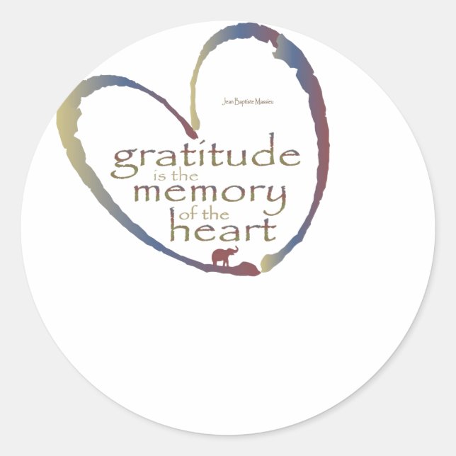 Sticker Rond "Gratitude - mémoire du coeur" (Devant)