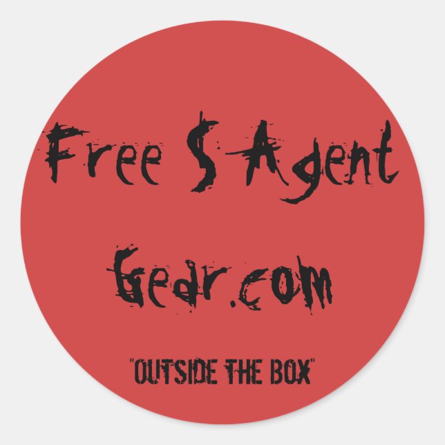 Sticker Rond GRATUIT $ AGENT GEAR, rouge, rond, logo, autocolla (Devant)