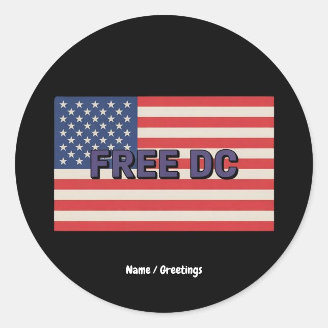 Sticker Rond Gratuit DC Bold Graphic Show Support pour Washingt (Devant)