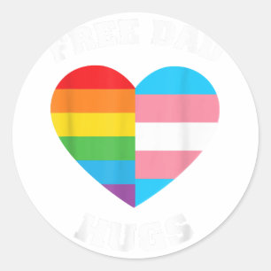 Sticker Rond Gratuit Papa Hugs - Fierté LGBT