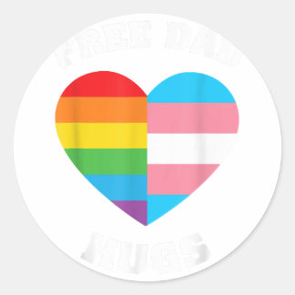 Sticker Rond Gratuit Papa Hugs - Fierté LGBT