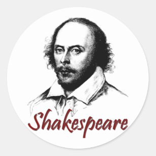 Sticker Rond Graver à l'eau-forte de William Shakespeare