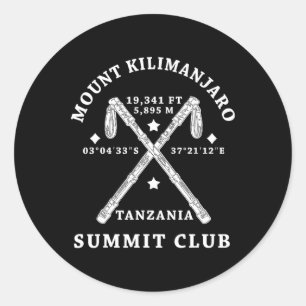 Sticker Rond Gravi le sommet du Mont Kilimanjaro Randonnée Club