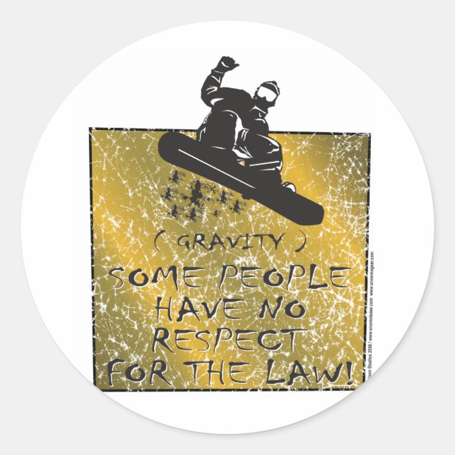 Sticker Rond Gravity Snowboarder (Devant)