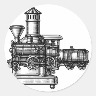 Sticker Rond Gravure de lanterne magique victorienne optique vi