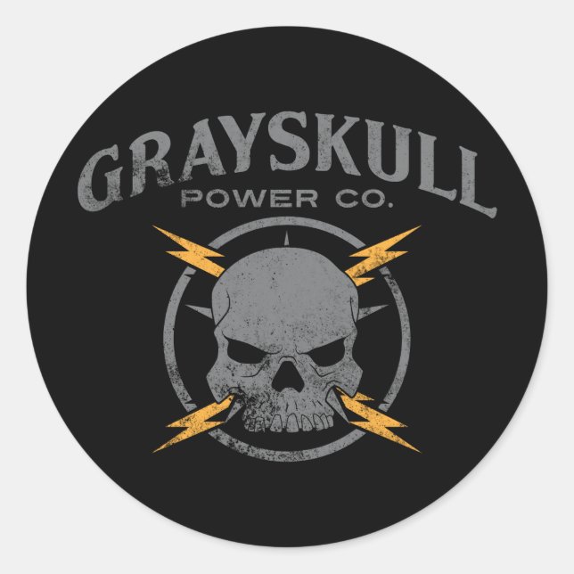 Sticker Rond Grayskull Power Co. (Devant)