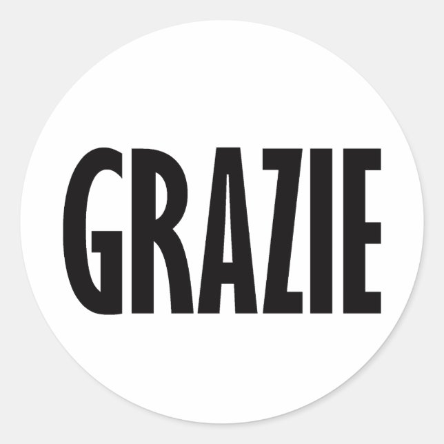 Sticker Rond Grazie Black (Devant)