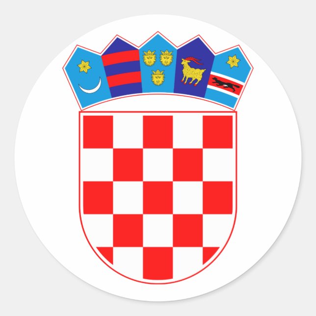 Sticker Rond Grb Hrvatske, armoiries croates (Devant)