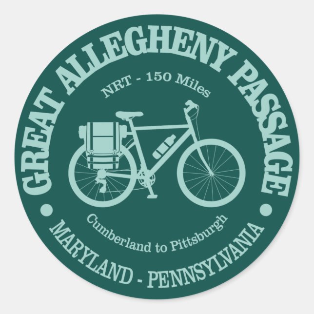 Sticker Rond Great Allegheny Passage (cycling) (Devant)
