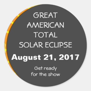 Sticker Rond Great American Total Solar Eclipse personnalisable
