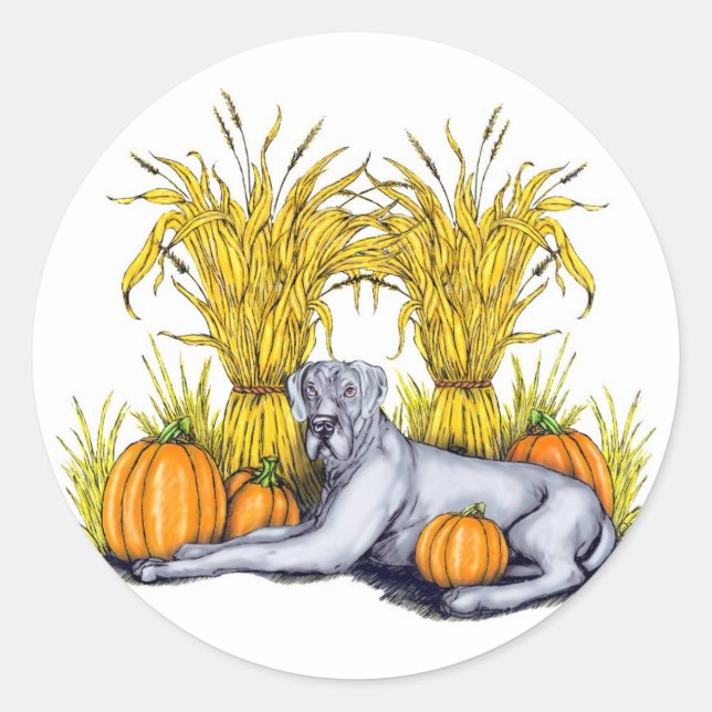 Sticker Rond Great Dane Blue Harvest UC (Devant)