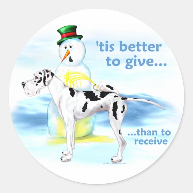 Sticker Rond Great Dane BTG Harlequin UC (Devant)
