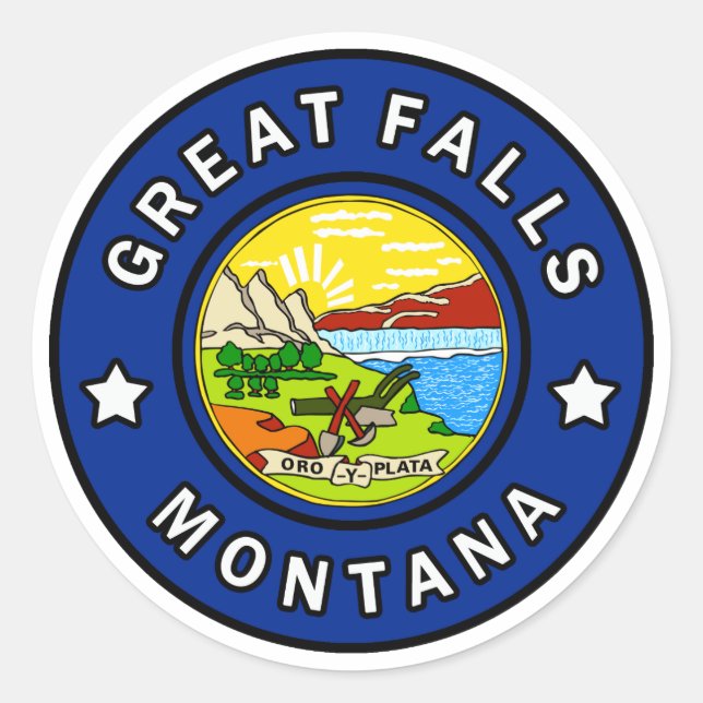 Sticker Rond Great Falls Montana (Devant)