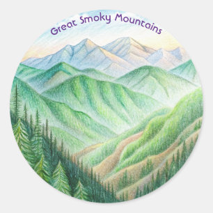 Sticker Rond Great Smoky Mountains National Park Croquis