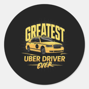 Sticker Rond Greates Uber Driver Ever Fête des pères