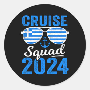 Sticker Rond Grèce Cruise Squad 2025 Matching Family Group Gre