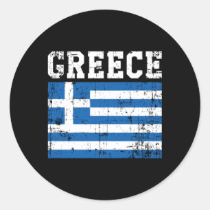 Sticker Rond Grèce Drapeau des racines grecques