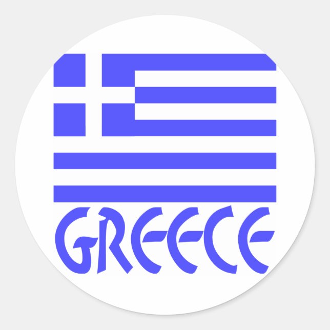 Sticker Rond Grèce et drapeau grec (Devant)