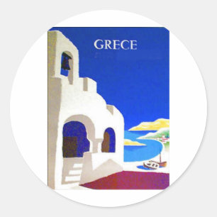 Sticker Rond Grèce vintage