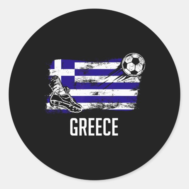 Sticker Rond Greece Flag Jersey Greek Soccer Team Greek  (Devant)