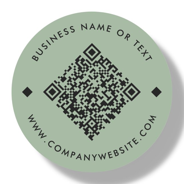 Sticker Rond Green | Code QR personnalisé professionnel (Créateur téléchargé)