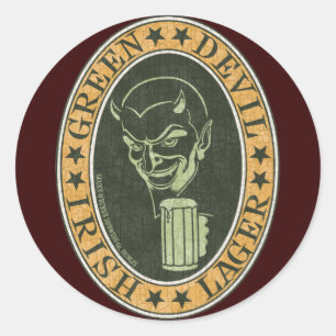 Sticker Rond Green Devil Lager