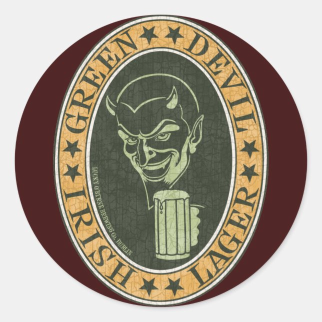 Sticker Rond Green Devil Lager (Devant)