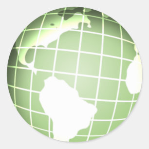 Sticker Rond Green Globe