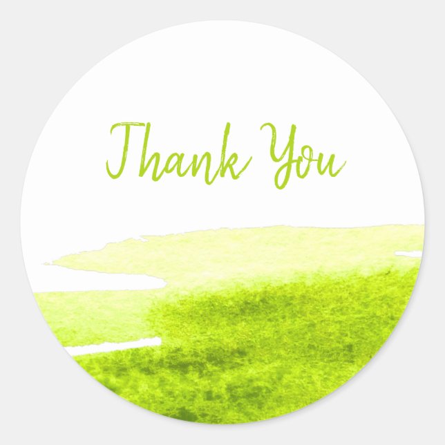 Sticker Rond Green grass lime watercolor minimal (Devant)