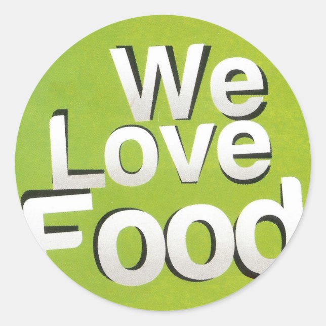 Sticker Rond Green Grub Club : We Heart Food Design (Devant)