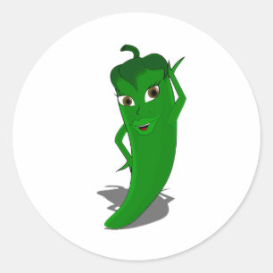 Sticker Rond Green Hot Pepper Diva