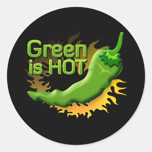 Sticker Rond Green is HOT (Devant)