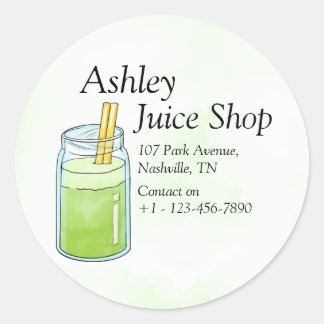 Sticker Rond Green Juice Business Design