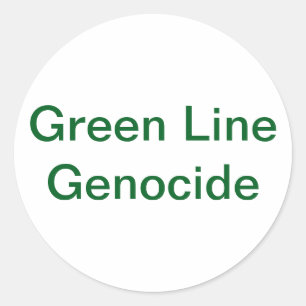 Sticker Rond Green Line Génocide Hankamer Artjunkhaus Bande Des