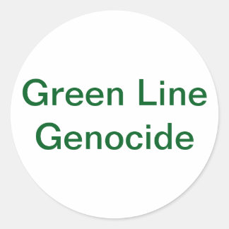 Sticker Rond Green Line Génocide Hankamer Artjunkhaus Bande Des