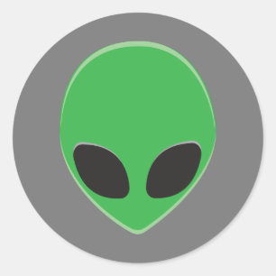 Sticker Rond Green Man Alien Space Party Personnalisé