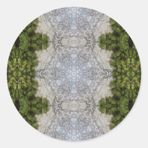 Sticker Rond Green Moss & Earth Nature Art