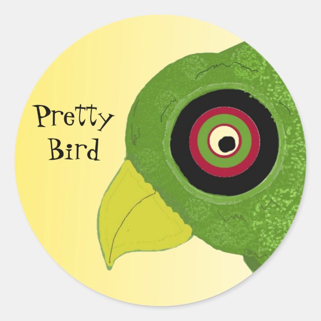 Sticker Rond Green parrot (Devant)