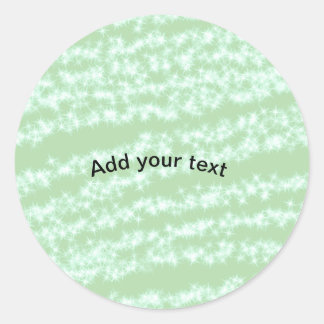 Sticker Rond Green pastel glitter sparkle name text boho retro 